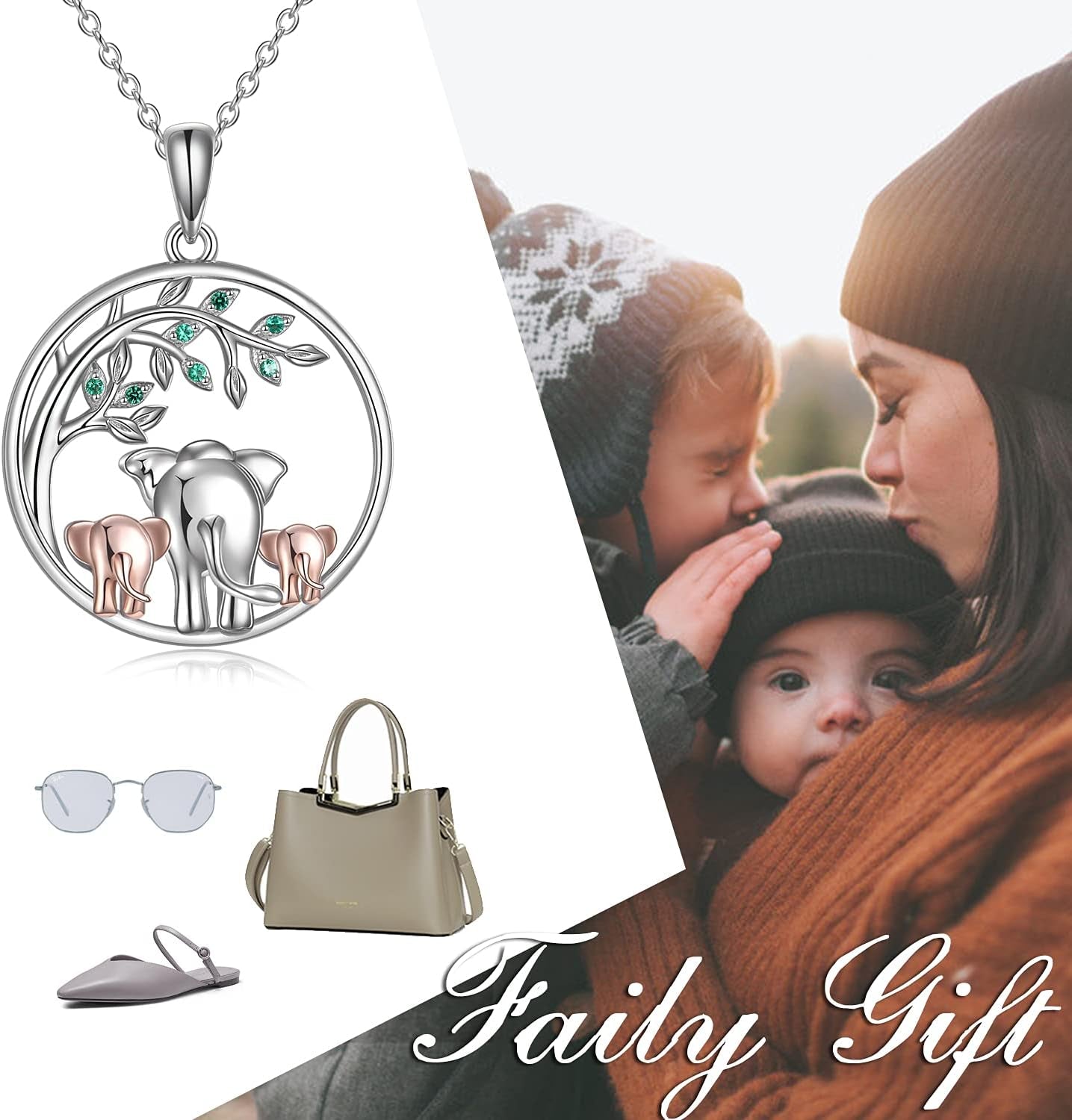 Elephant Tree of Life Pendant Necklace – Sterling Silver for Women