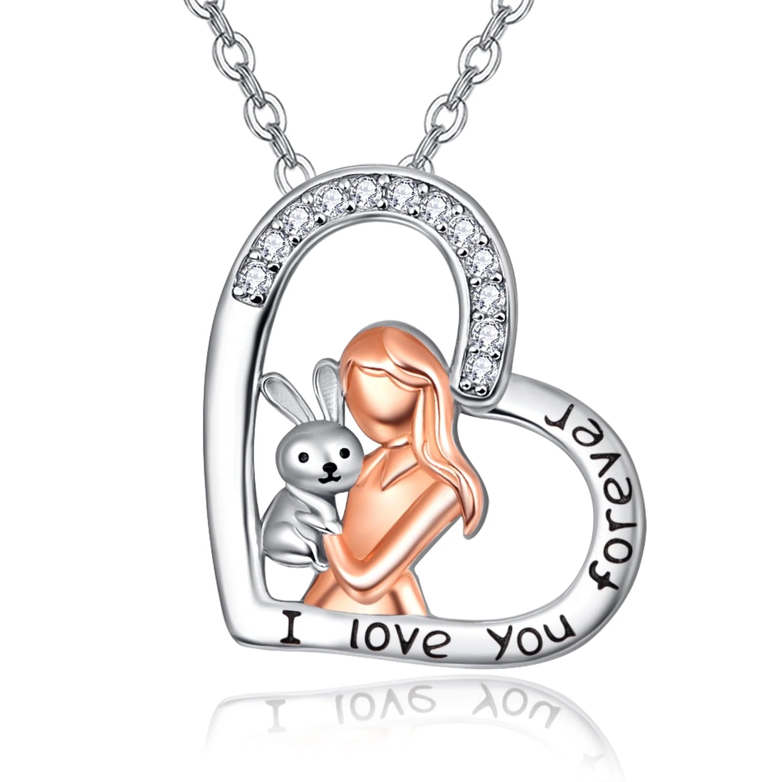 Sterling Silver Rabbit Pendant Necklace – Adorable Gift for Women