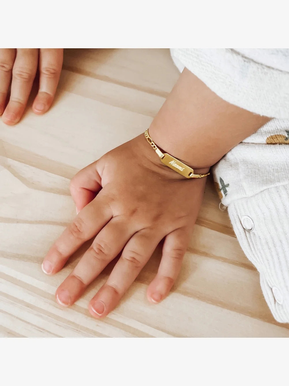 14K Yellow Gold Engravable Figaro Chain ID Bracelet for Baby Girls & Boys – Safe for Sensitive Skin, 5.5" Length, Gift Box Included