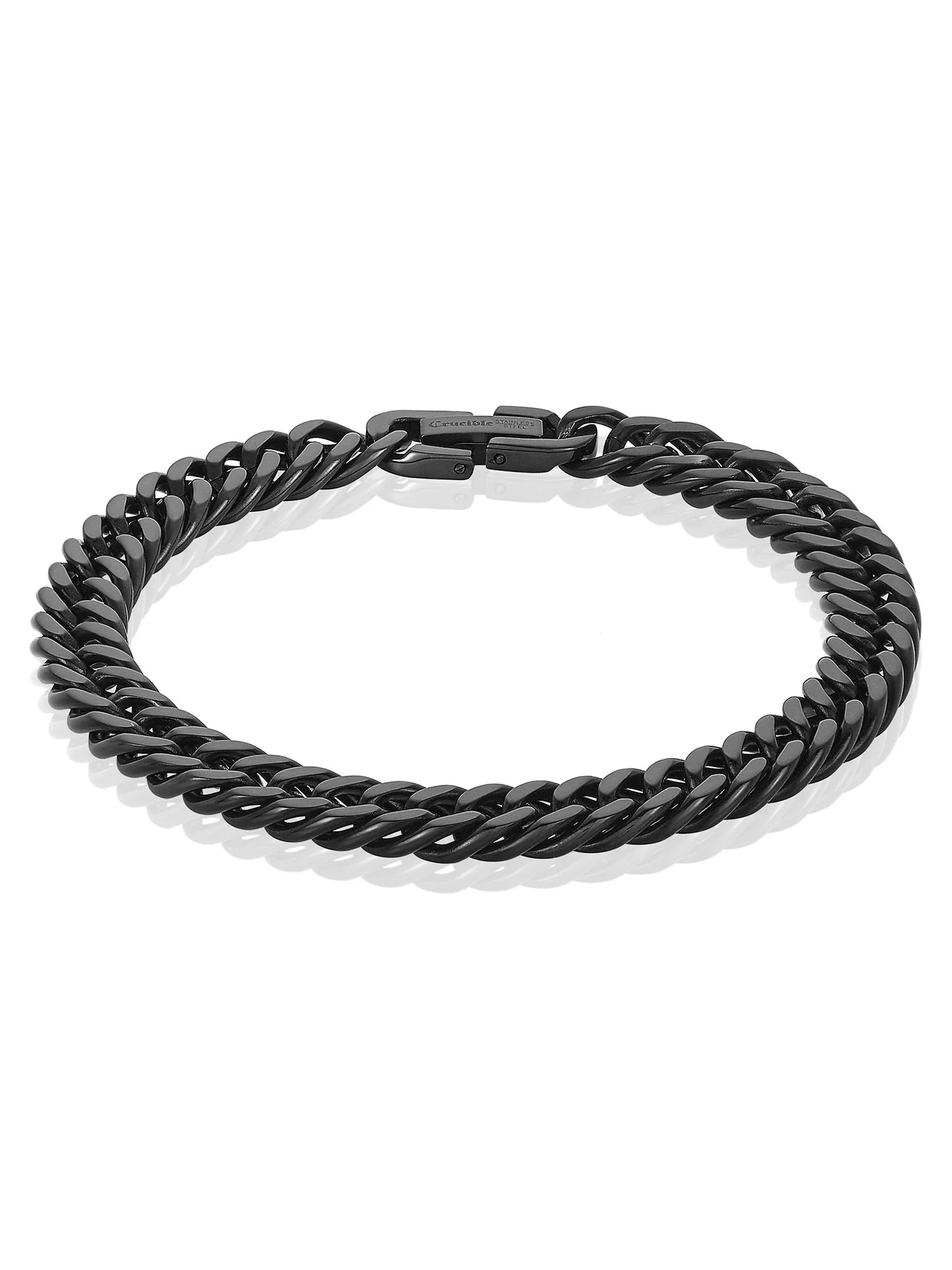 Men’s Black Plated Stainless Steel 8mm Curb Chain Necklace & Bracelet Set