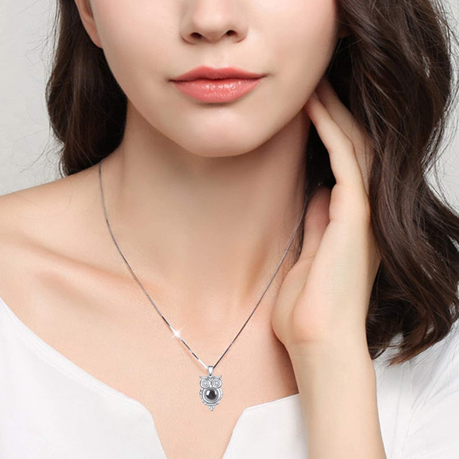 925 Sterling Silver Owl Pendant Necklace – “I Love You 100 Languages” Love Owl Jewelry Gift for Women & Girlfriend