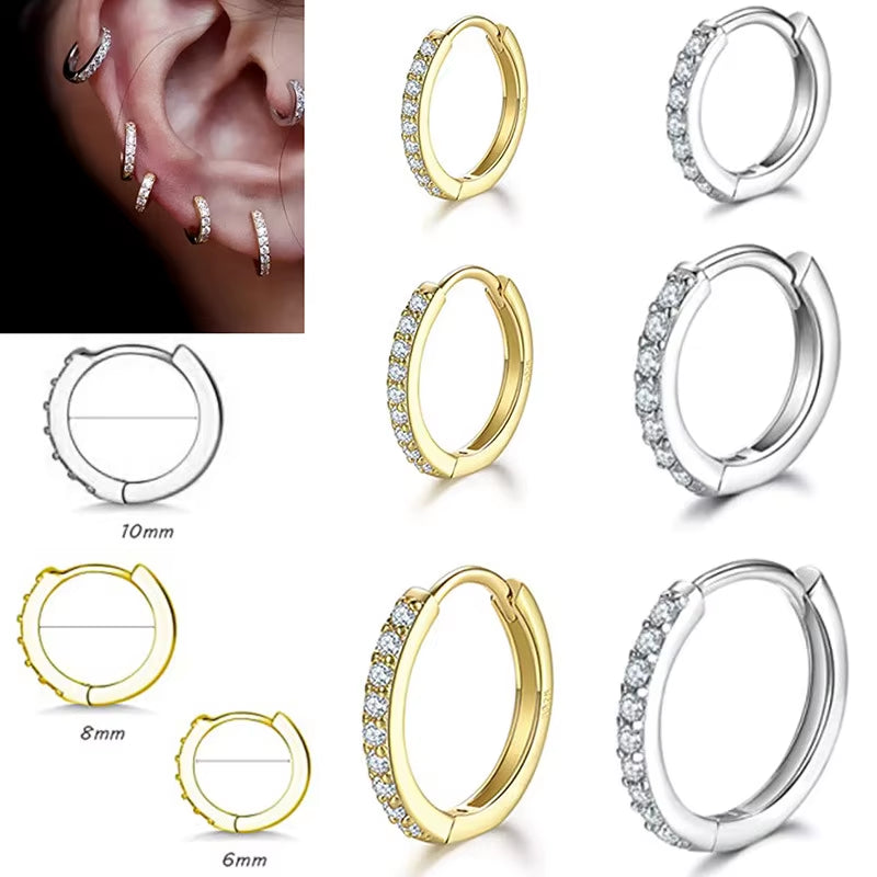 Lumière Mini Crystal Hoop Earrings – Sleek Shine with Subtle Sparkle, Elegant Everyday Jewelry