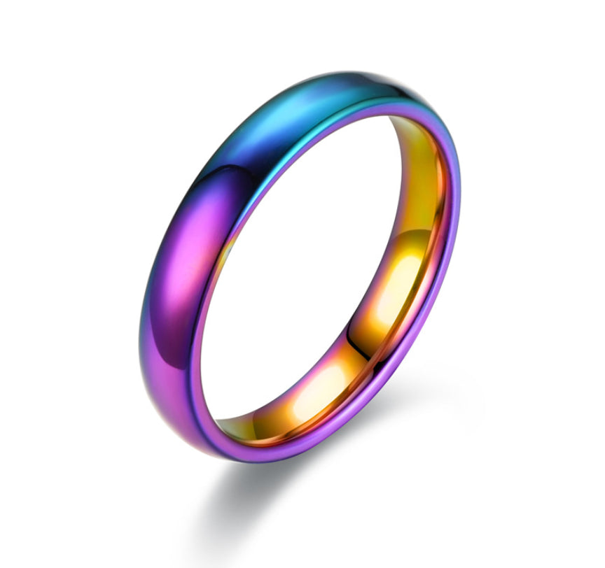 4MM Silver/Gold Plated Stainless Steel Wedding Band Ring – Unisex Sizes 3-13