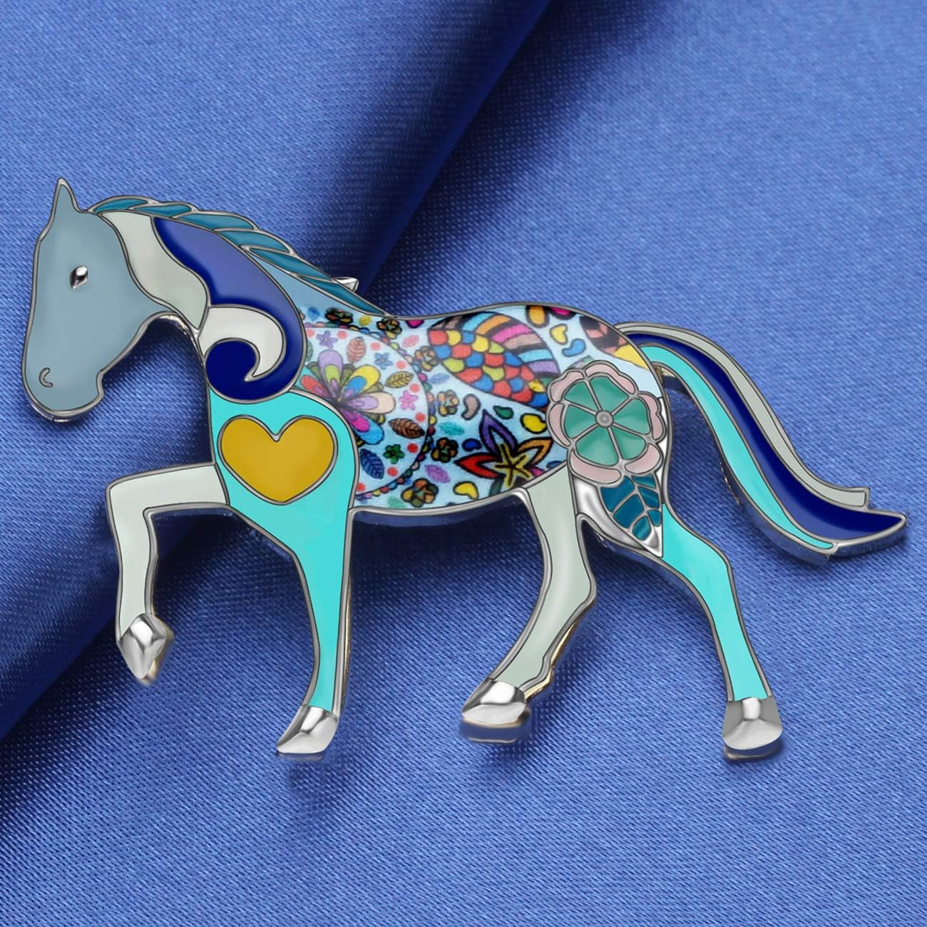 🐎 Enamel Alloy Elegant Horse Brooch Pin for Women & Girls