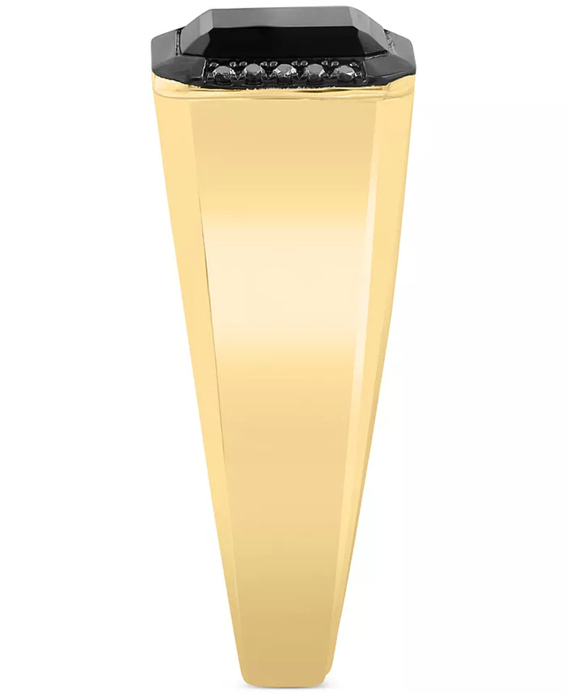 EFFY® Men’s Onyx & Black Diamond Halo Ring in 14K Gold