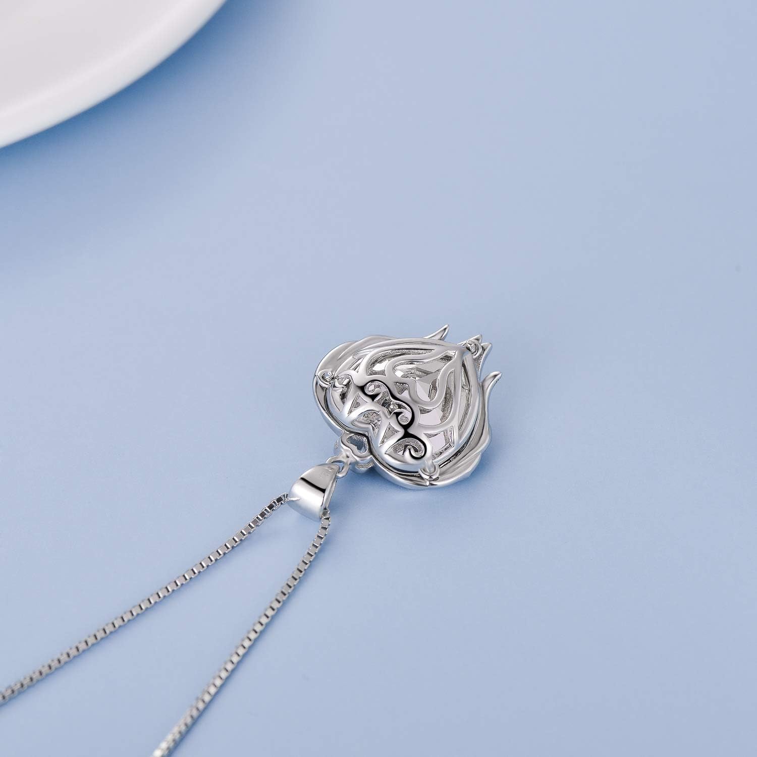 925 Sterling Silver Nurse Necklace – Caduceus Angel Wing Heart Pendant with Austrian Crystal, Gift for Nurses, Doctors & Medical Students