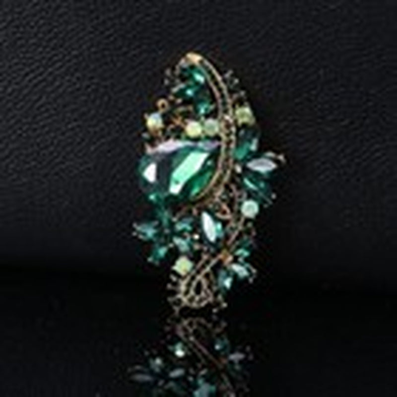 Ezing 4-Piece Large Rhinestone Crystal Brooch Set – Fashion Green Statement Pins