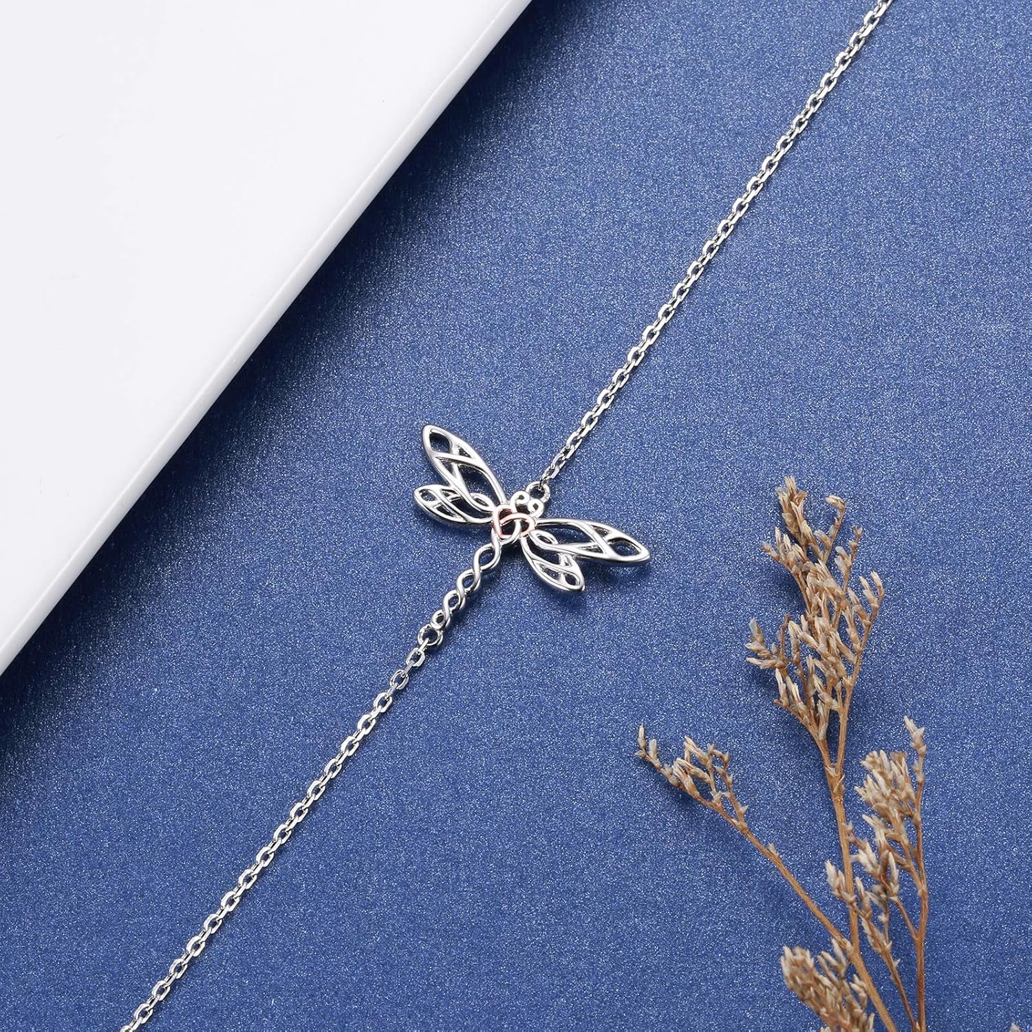 🐉 Sterling Silver Dragonfly Bracelet for Women