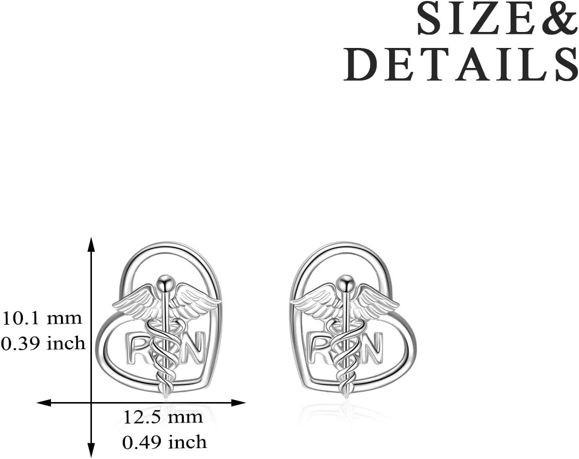 Nursing Themed Stud Earrings – Sterling Silver Jewelry Gift for Nurses