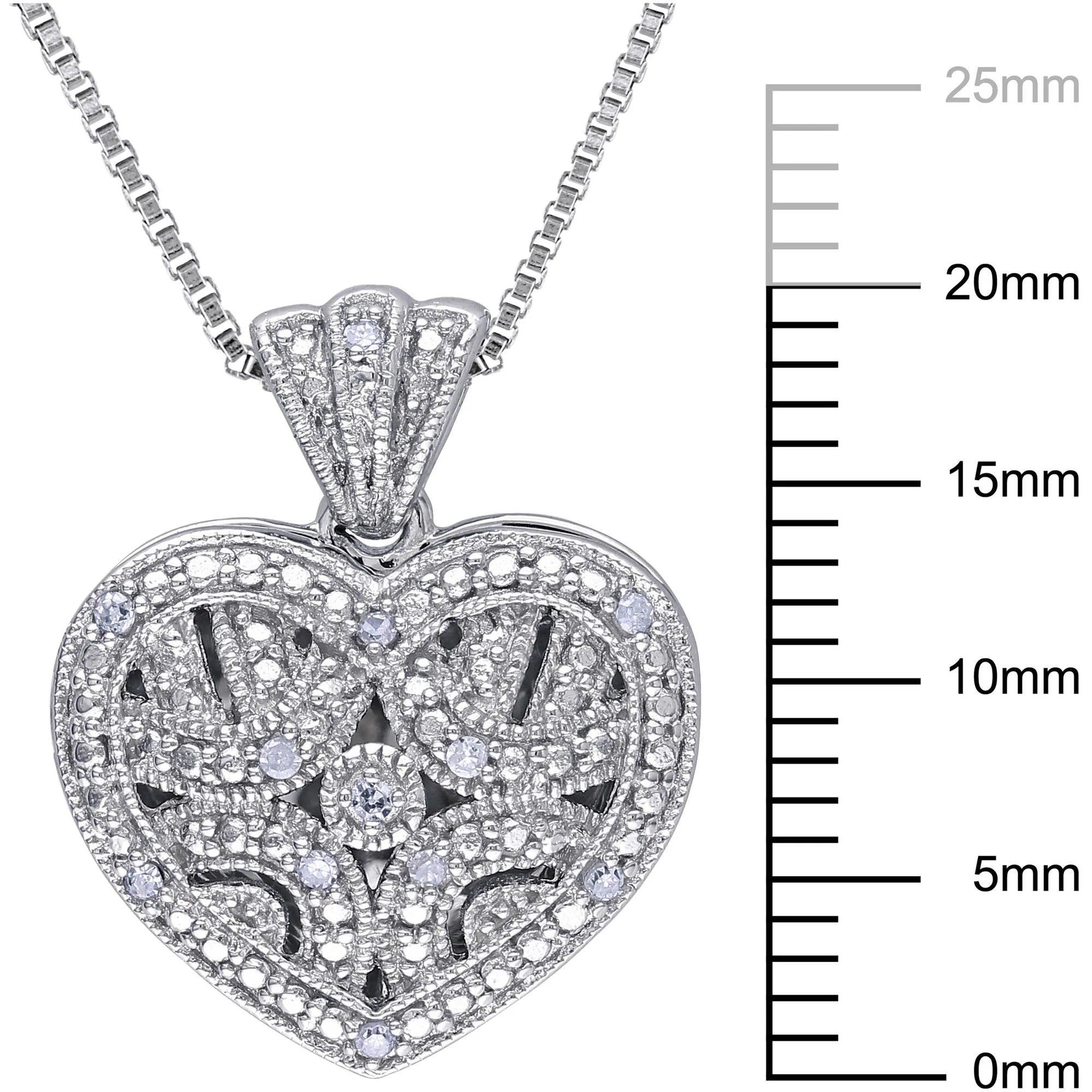 Women’s Diamond Sterling Silver Necklace – Elegant Sparkling Pendant Jewelry