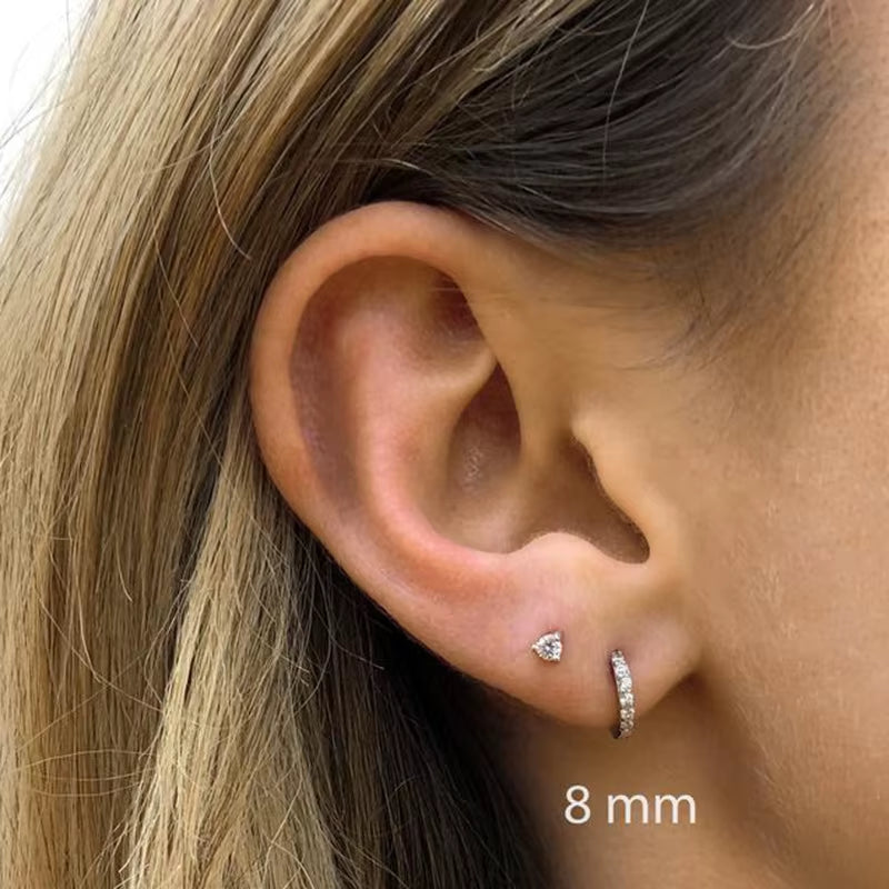 Lumière Mini Crystal Hoop Earrings – Sleek Shine with Subtle Sparkle, Elegant Everyday Jewelry