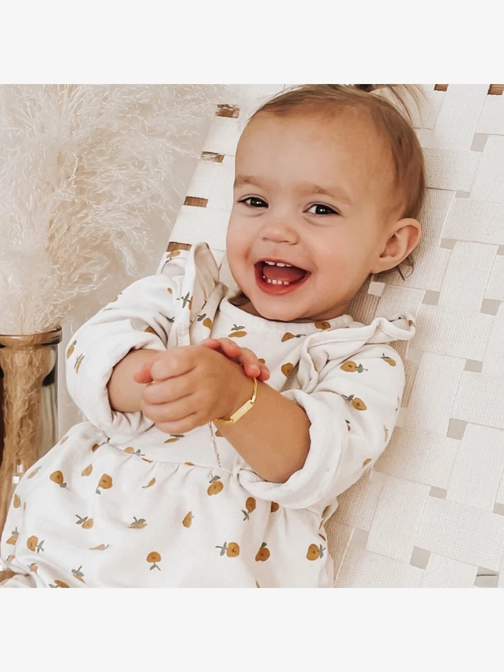 14K Yellow Gold Engravable Figaro Chain ID Bracelet for Baby Girls & Boys – Safe for Sensitive Skin, 5.5" Length, Gift Box Included