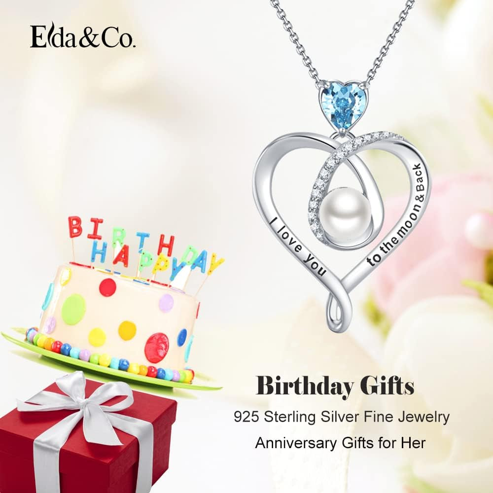 🎁 Birthday Gifts for Women – October & November Birthstone Necklace | Pink Tourmaline, Blue Opal, Citrine Jewelry | “I Love You” Necklace in 100 Languages | 925 Sterling Silver