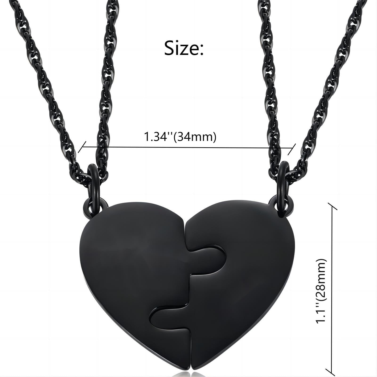 💞 Father and Daughter Heart Matching Necklace Set for 2 – Stainless Steel Pendant Necklace | Daughter to Dad Gift