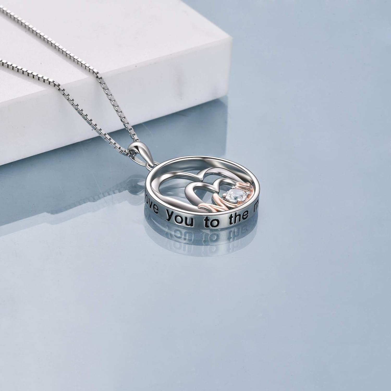 Mother’s Day Gift – Sterling Silver Mother & Daughter Pendant Necklace, Heart Jewelry for Mom, Nana, Wife, or New Mother
