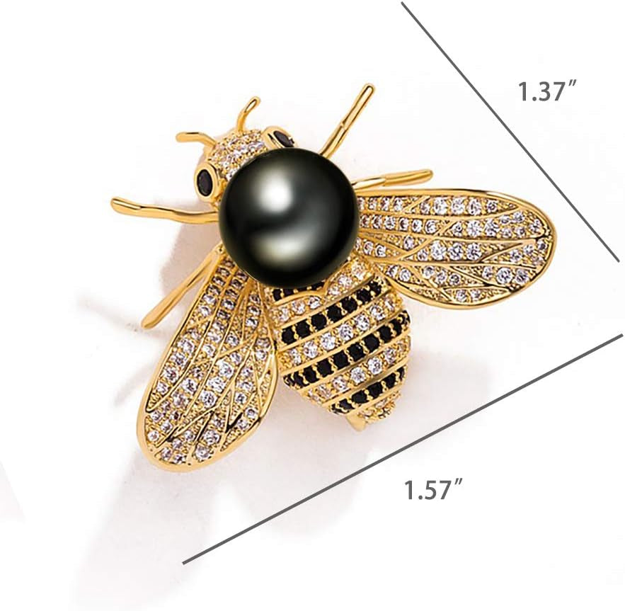 Bumble Bee Crystal Brooch – Sparkling Insect Animal Pin Badge for Women