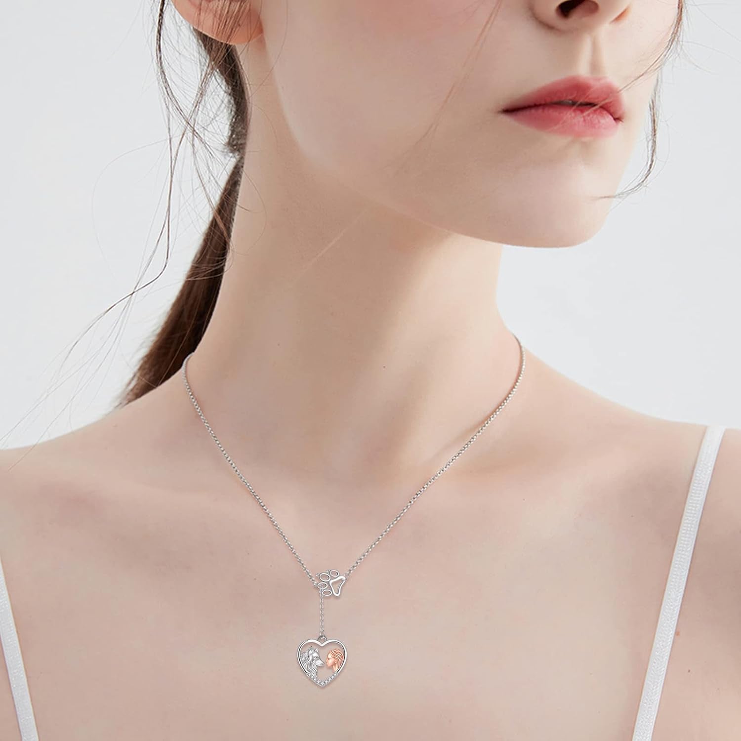 πΊπ΄ Wolf/Horse Gifts Necklace β Sterling Silver Y-Necklace Pendant for Teen Girls