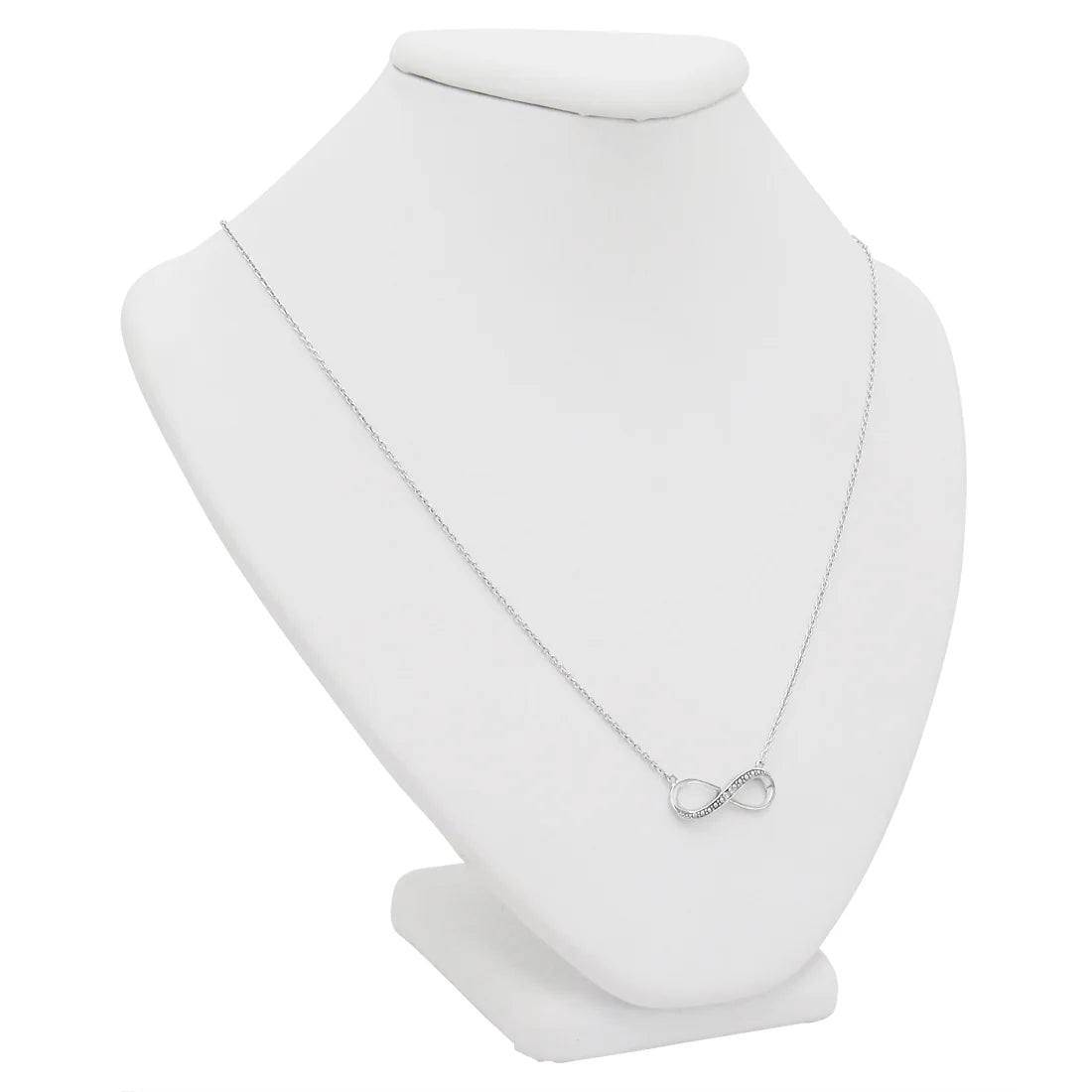 Diamond Infinity Necklace for Women – 925 Sterling Silver with Genuine Diamond, 18-Inch Chain, Amanda Rose Collection Gift Box