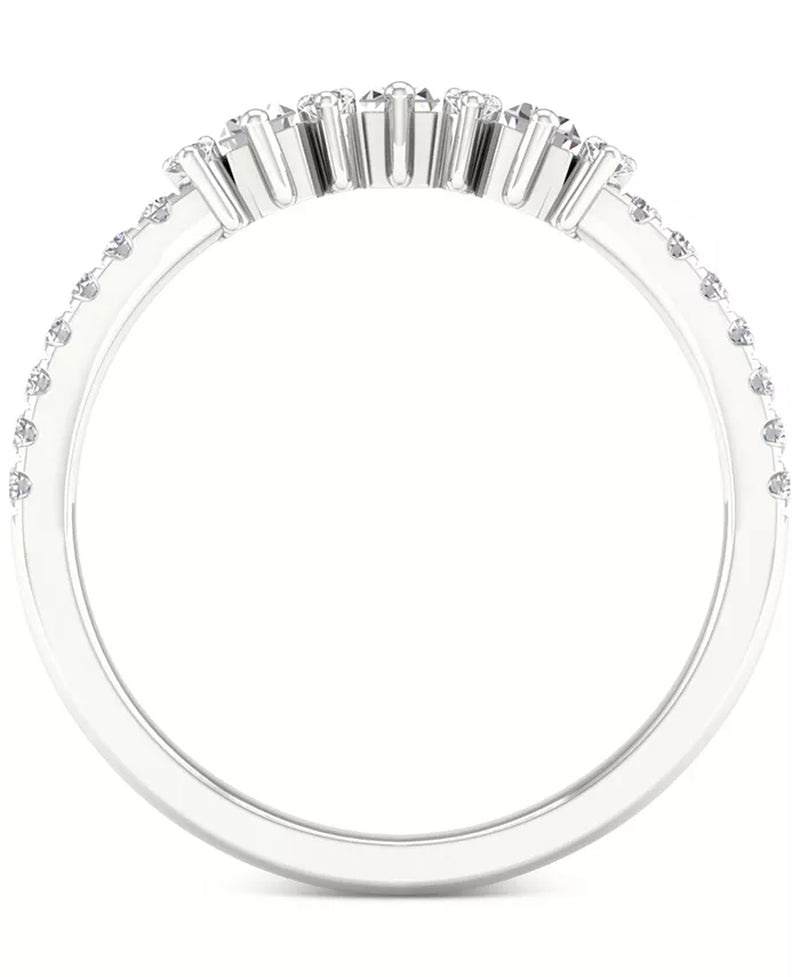 Diamond Baguette & Round Band in 14K White Gold (1/3 Ct. T.W.)