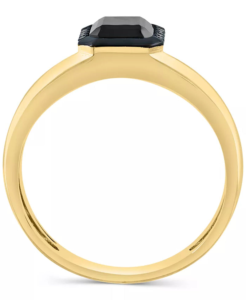 EFFY® Men’s Onyx & Black Diamond Halo Ring in 14K Gold