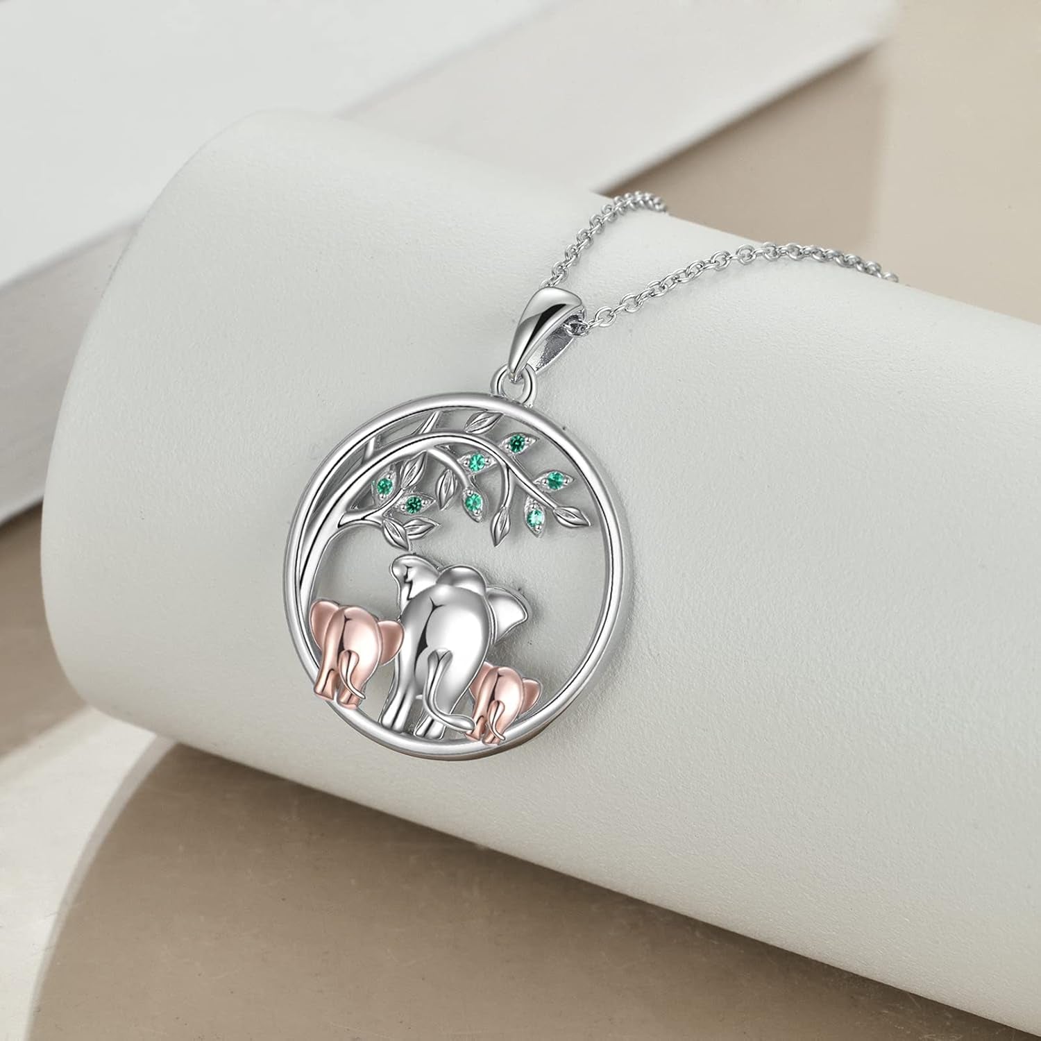 Elephant Tree of Life Pendant Necklace – Sterling Silver for Women