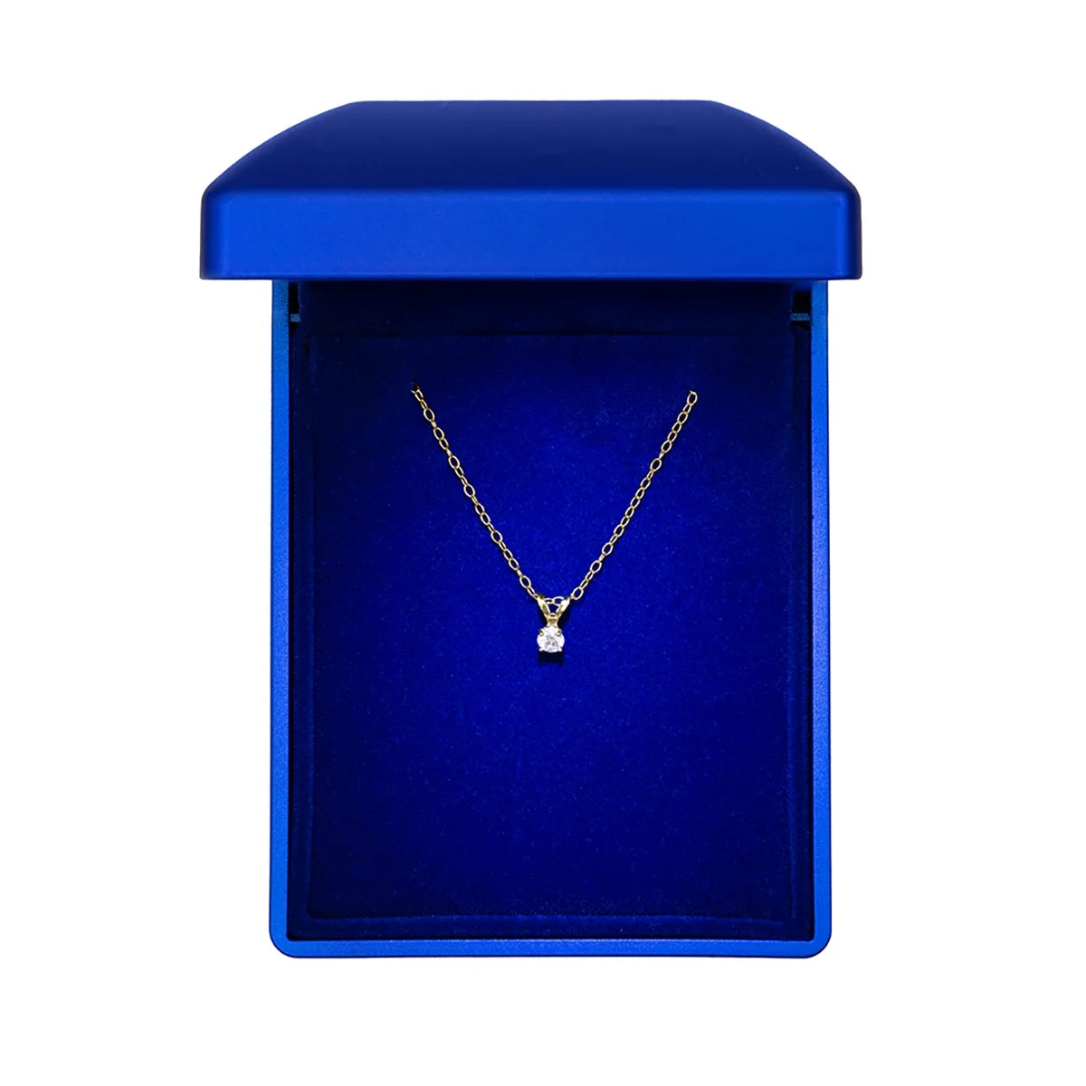 14K Yellow Gold 1/6 Ct Diamond Solitaire Necklace – 18" Women’s Pendant