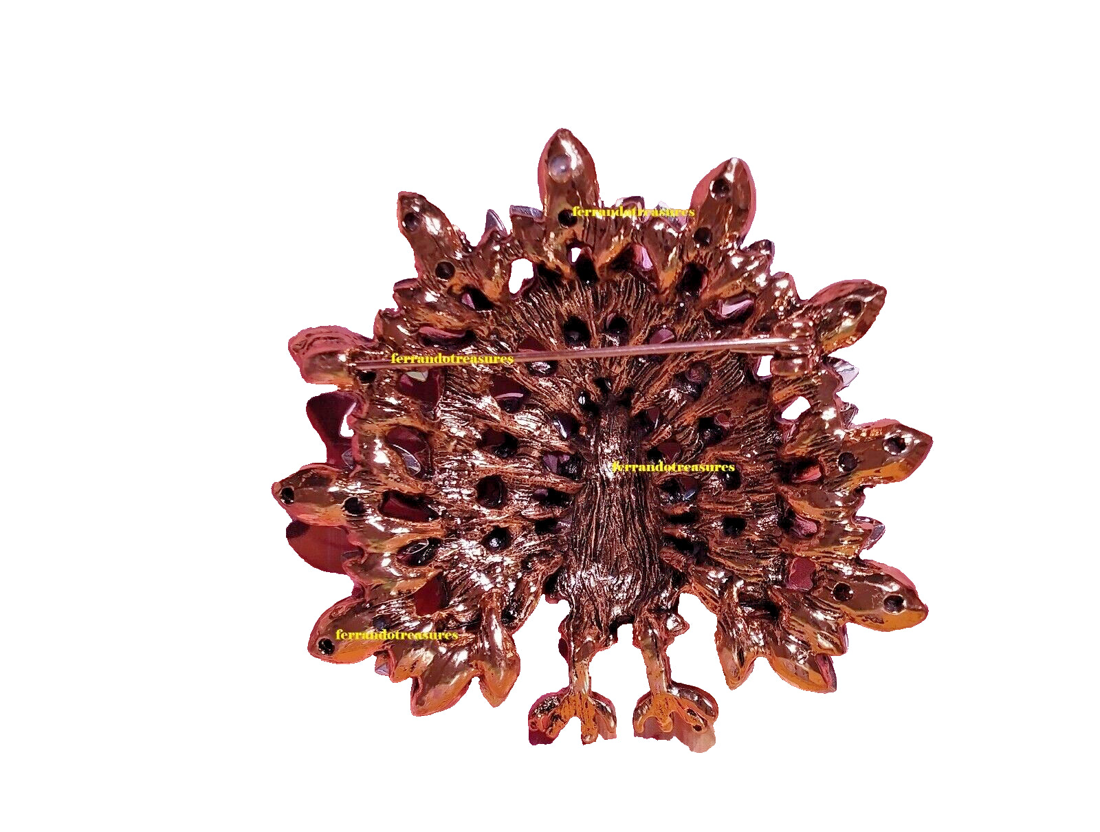 Turkey Thanksgiving Day Fall Crystal Rhinestone Brooch Pin with Velvet Bag