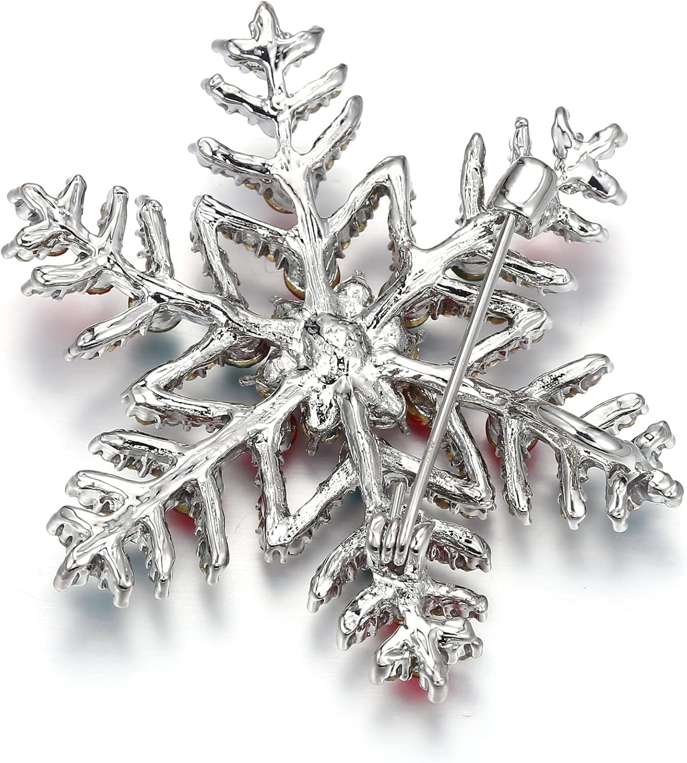 Women’s Austrian Crystal Art Deco Winter Snowflake Brooch Pin