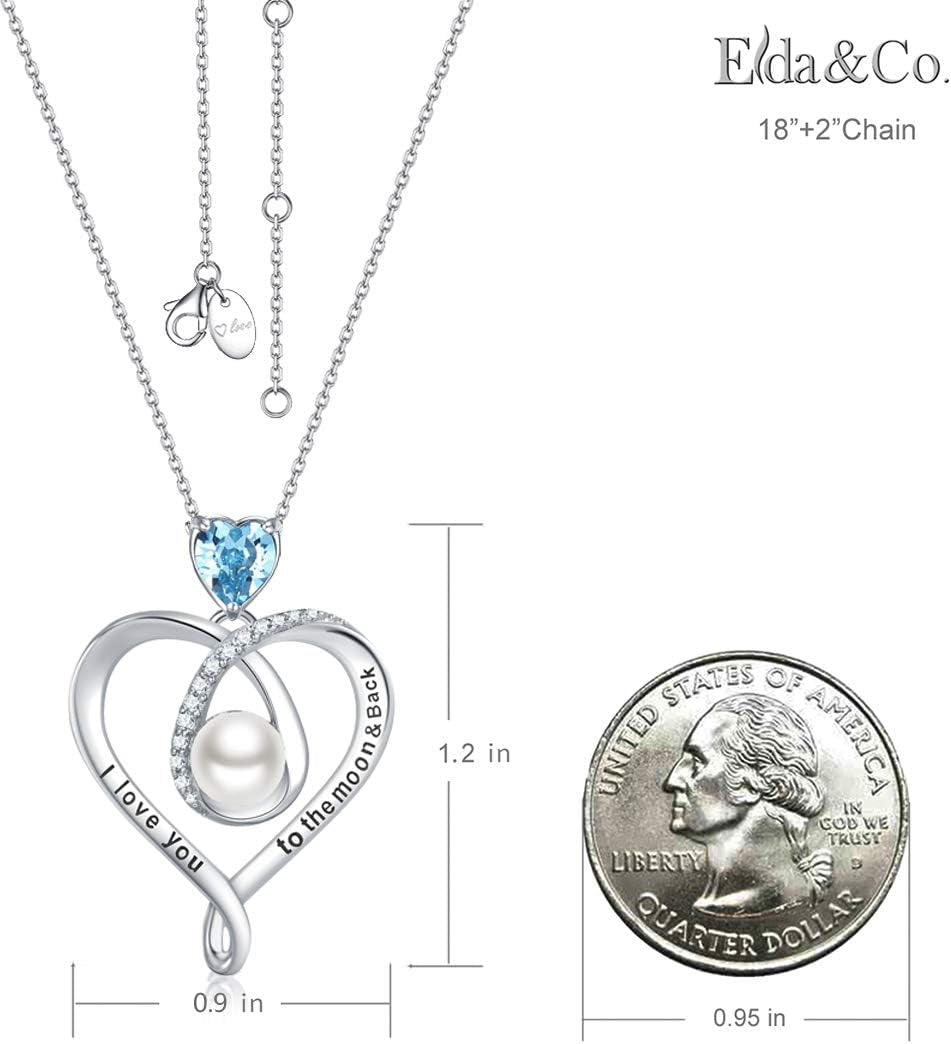 🎁 Birthday Gifts for Women – October & November Birthstone Necklace | Pink Tourmaline, Blue Opal, Citrine Jewelry | “I Love You” Necklace in 100 Languages | 925 Sterling Silver