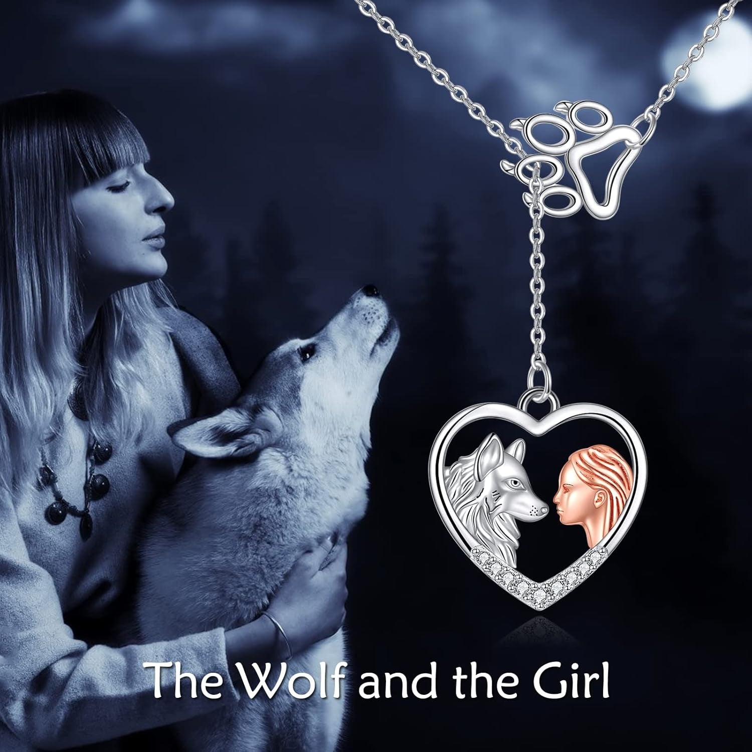 πΊπ΄ Wolf/Horse Gifts Necklace β Sterling Silver Y-Necklace Pendant for Teen Girls