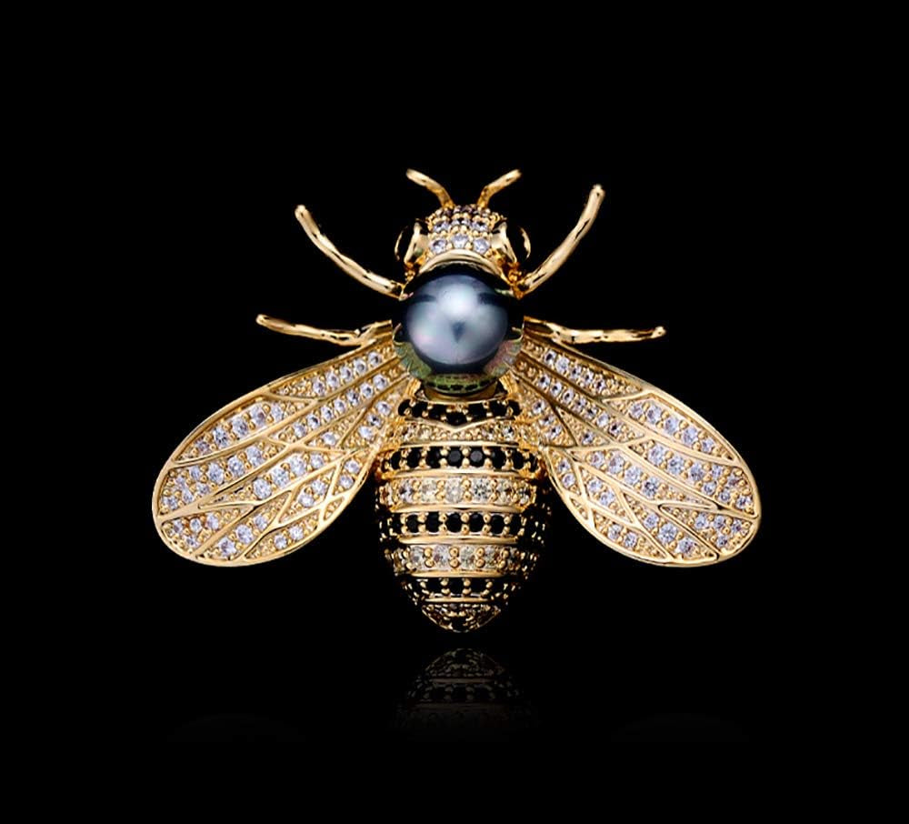 Bumble Bee Crystal Brooch – Sparkling Insect Animal Pin Badge for Women
