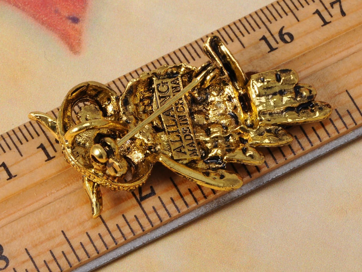 Antique Multicolored Crystal Rhinestone Owl Brooch