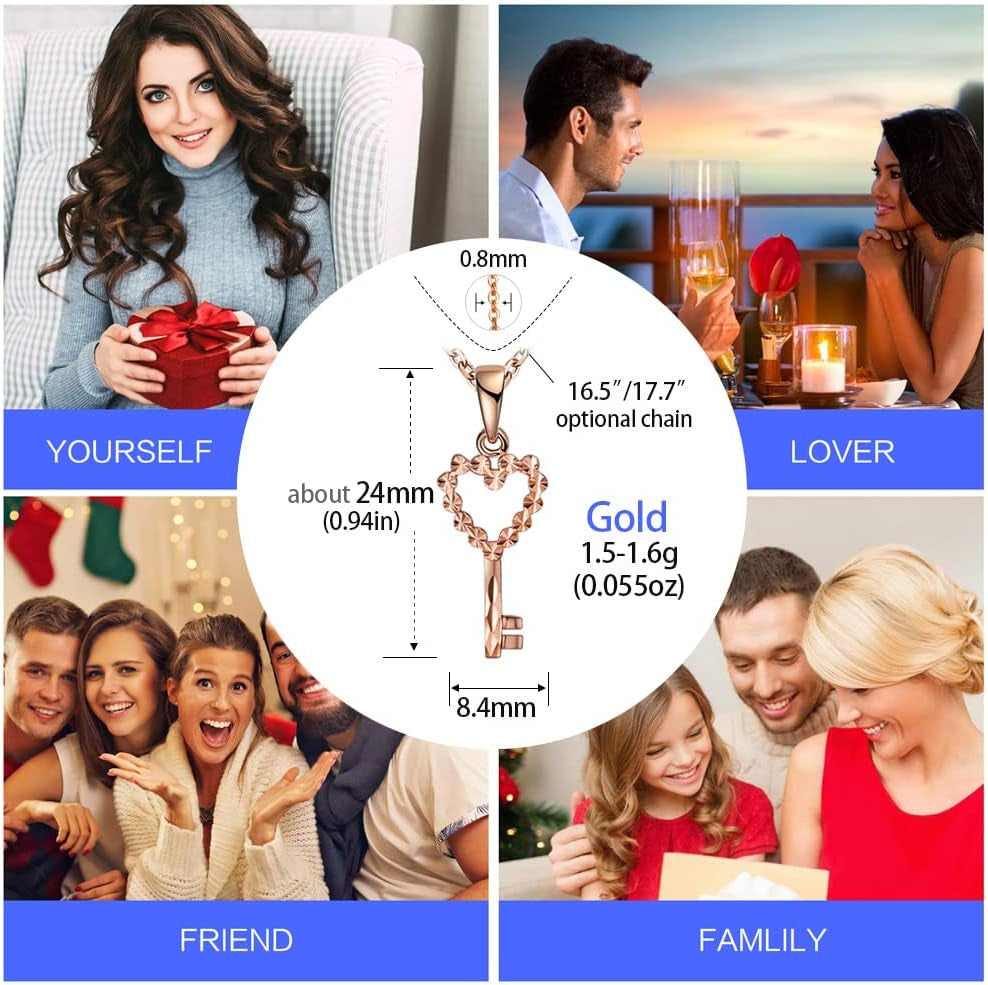 18K Solid Gold Necklace for Women – Real Gold Dainty Pendant with Certificate, 16–18" Adjustable Chain