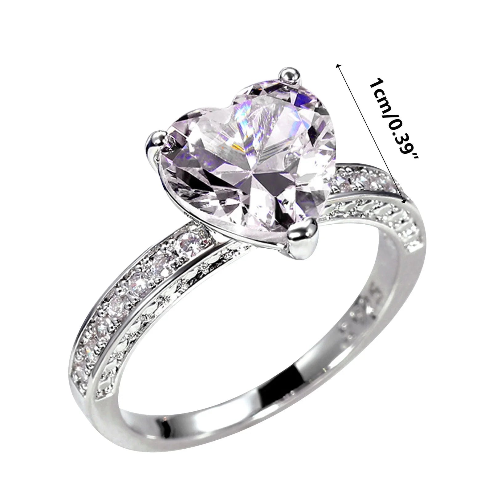 💍 Heart-Shaped Zircon Wedding Ring for Women – Elegant Alloy Engagement Jewelry