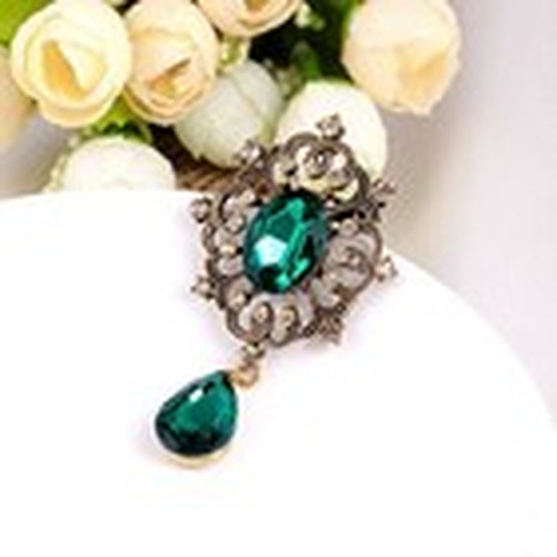 Ezing 4-Piece Large Rhinestone Crystal Brooch Set – Fashion Green Statement Pins