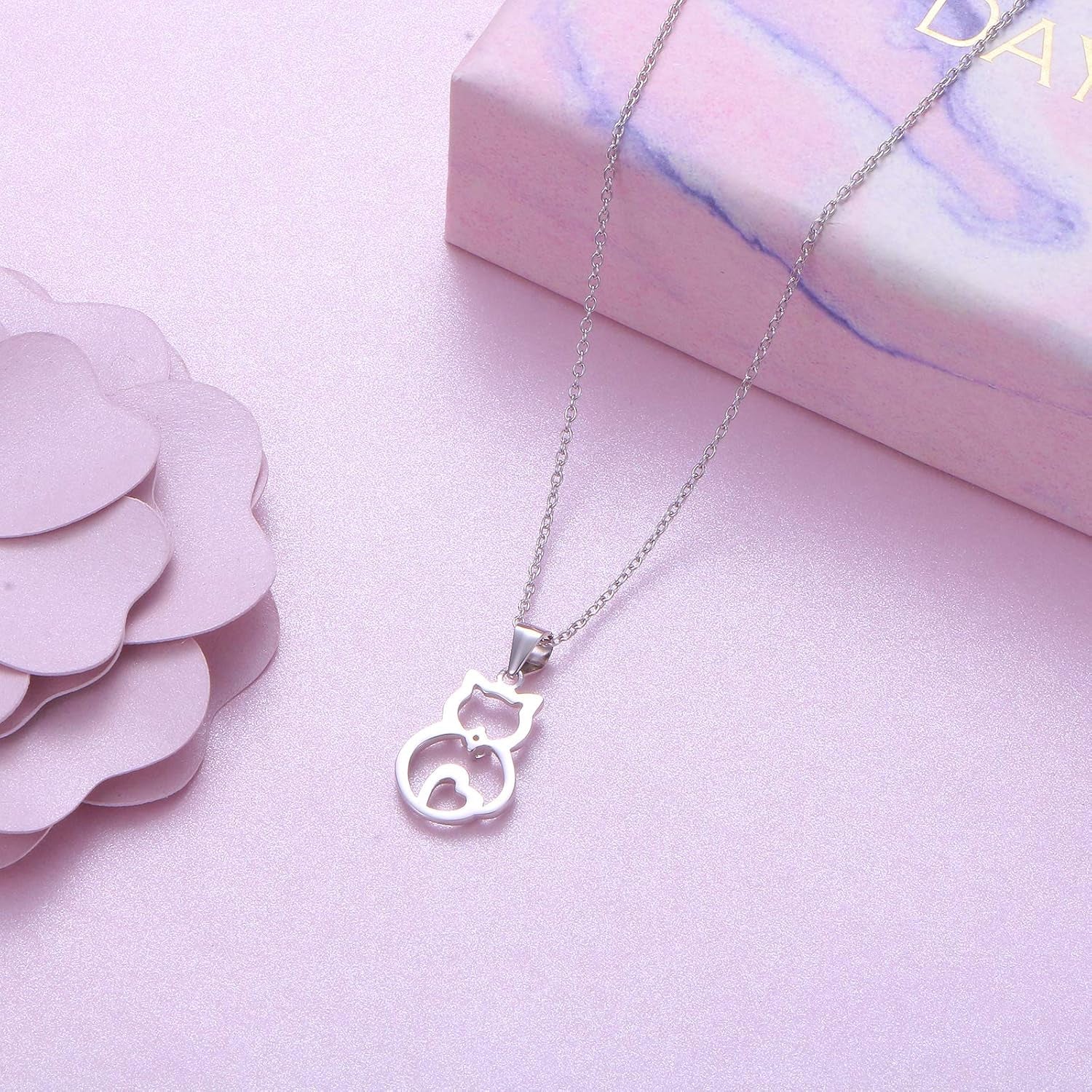 Cat Necklace – Sterling Silver Animal Pendant Necklace for Women | Cute & Elegant Jewelry Gift