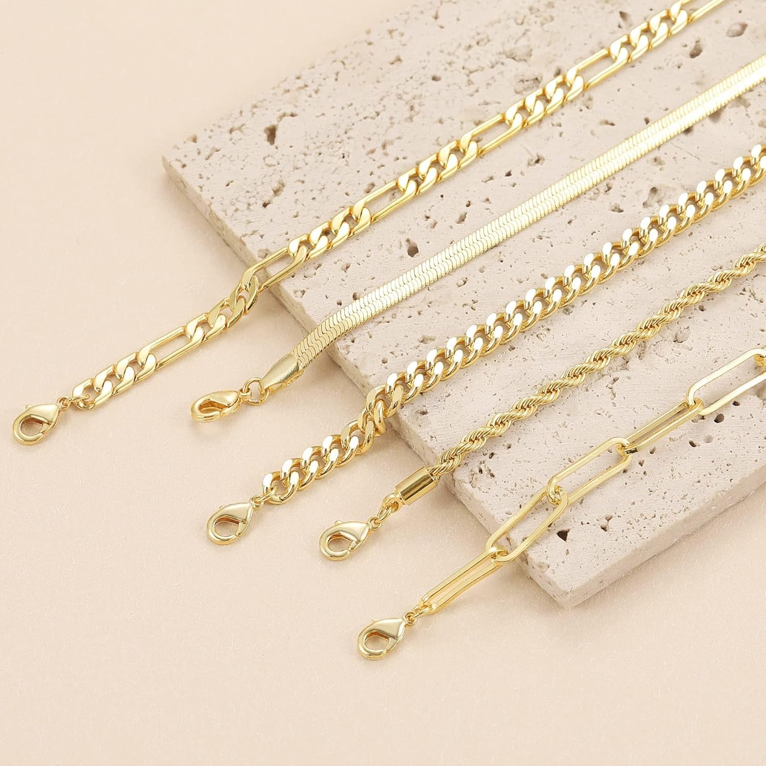 DEARMAY 14K Real Gold Waterproof Bracelets for Women – Elegant Jewelry Set