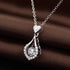 18K White Gold Plated Sterling Silver Pendant Necklace – 5A+ Shaking CZ Diamond, 18" Chain for Women