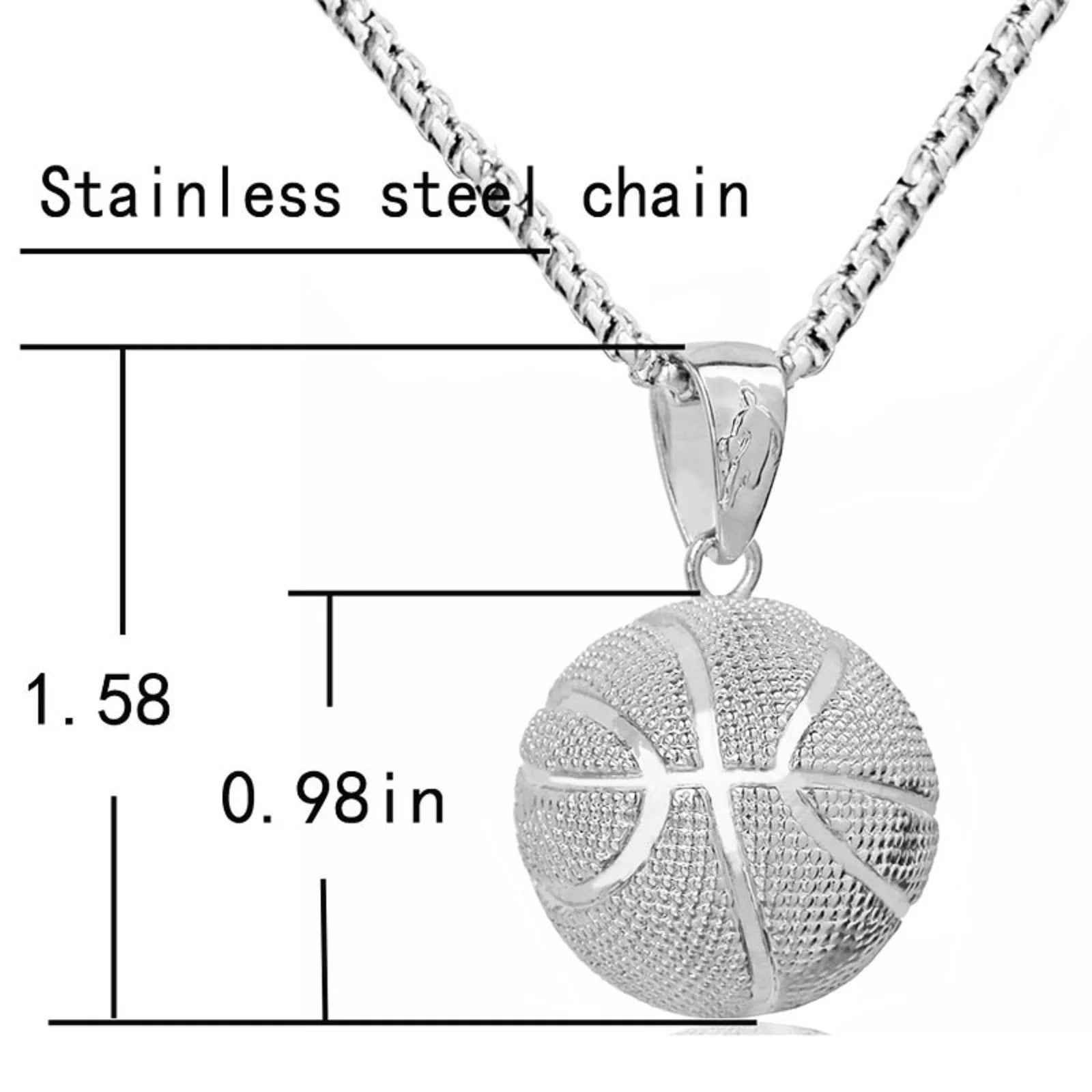 🏀 Christmas Deals – Basketball Pendant Necklace Stainless Steel Hollow Ball Sports Jewelry Gift for Men, Women & Teens