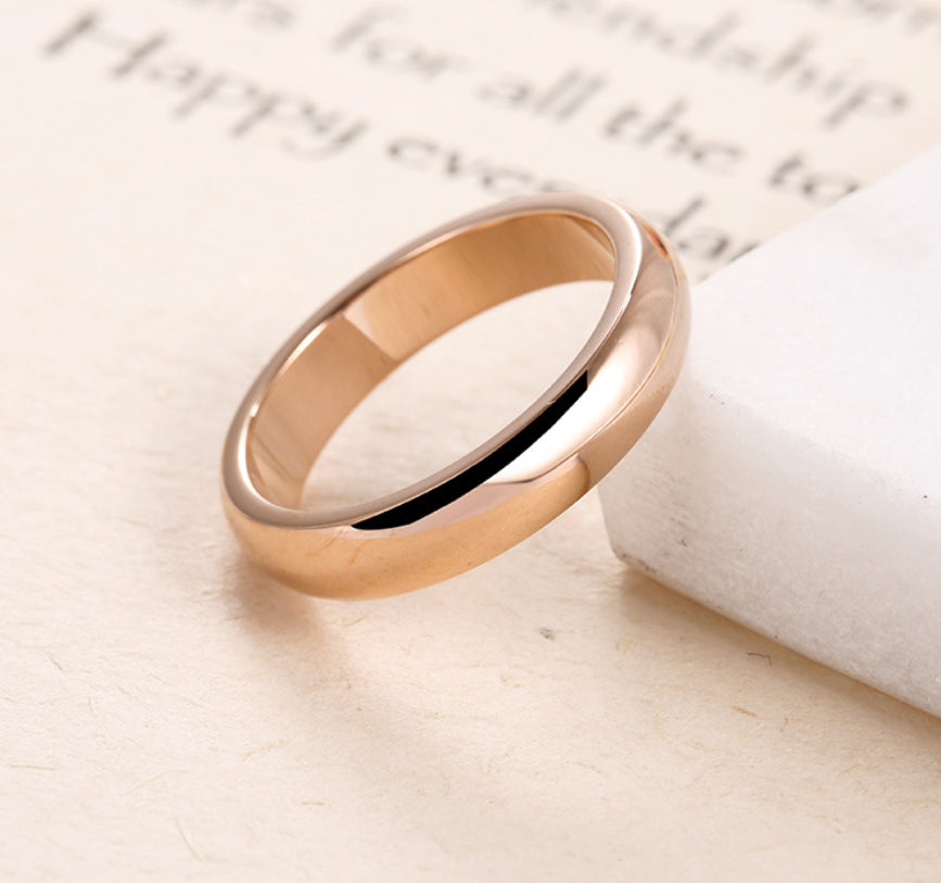 4MM Silver/Gold Plated Stainless Steel Wedding Band Ring – Unisex Sizes 3-13
