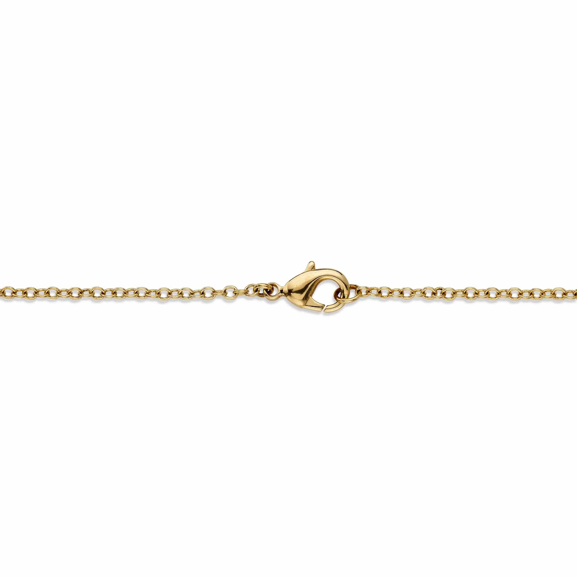 Diamond Accent Two-Tone Pave-Style Looped Heart Pendant Necklace – 18K Gold-Plated, 18” Chain