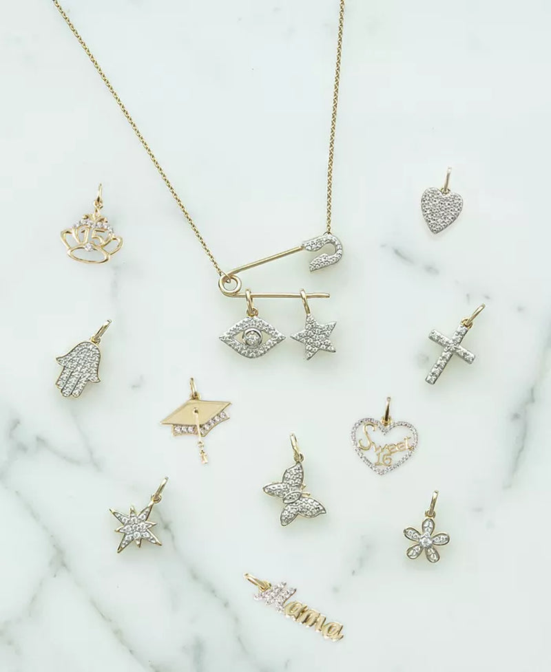 Diamond Butterfly Charm Pendant – 1/20 Ct. T.W., 10K Gold