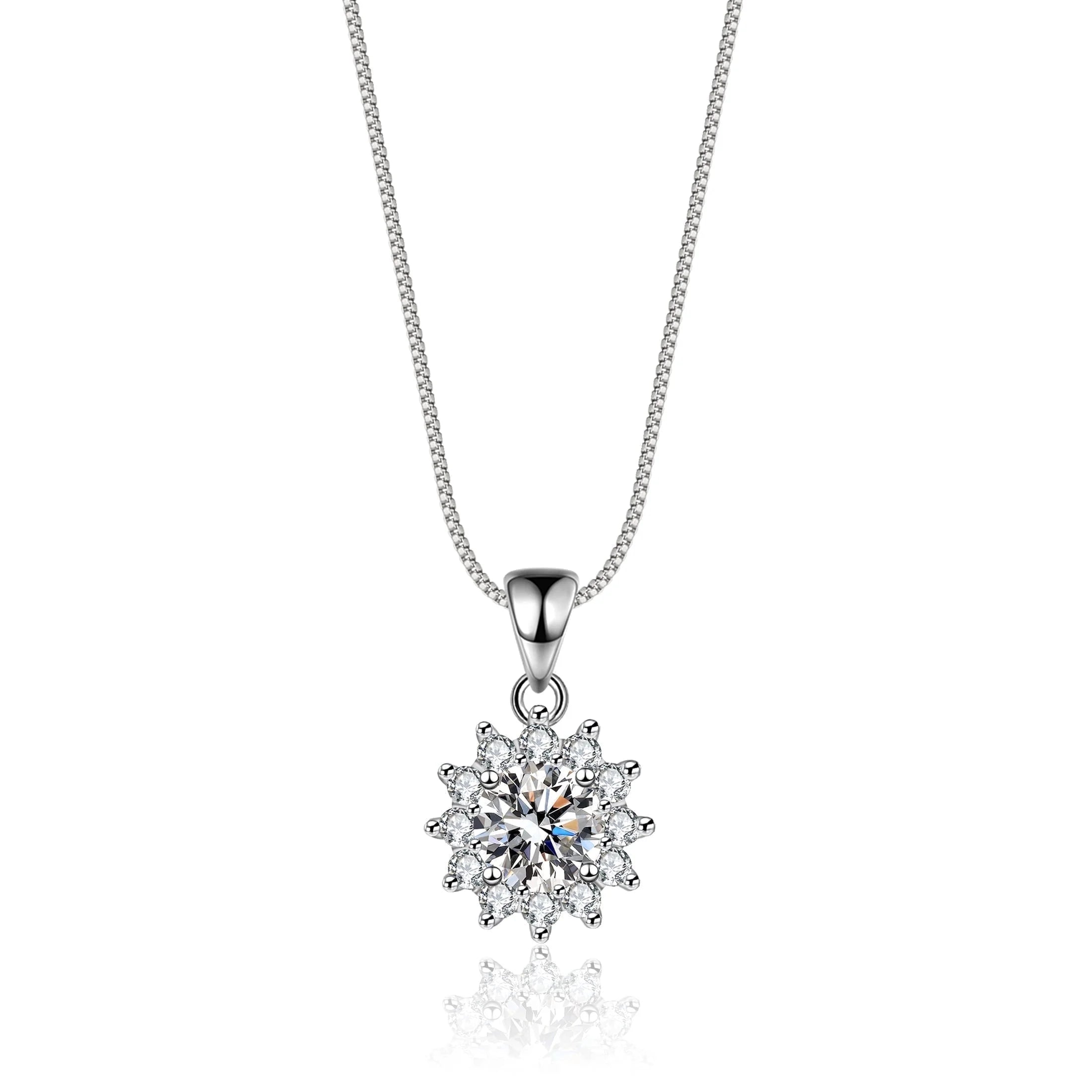 1 Carat Moissanite Pendant Necklace – 925 Sterling Silver with 18K Gold Plating, Dainty Diamond Jewelry for Women