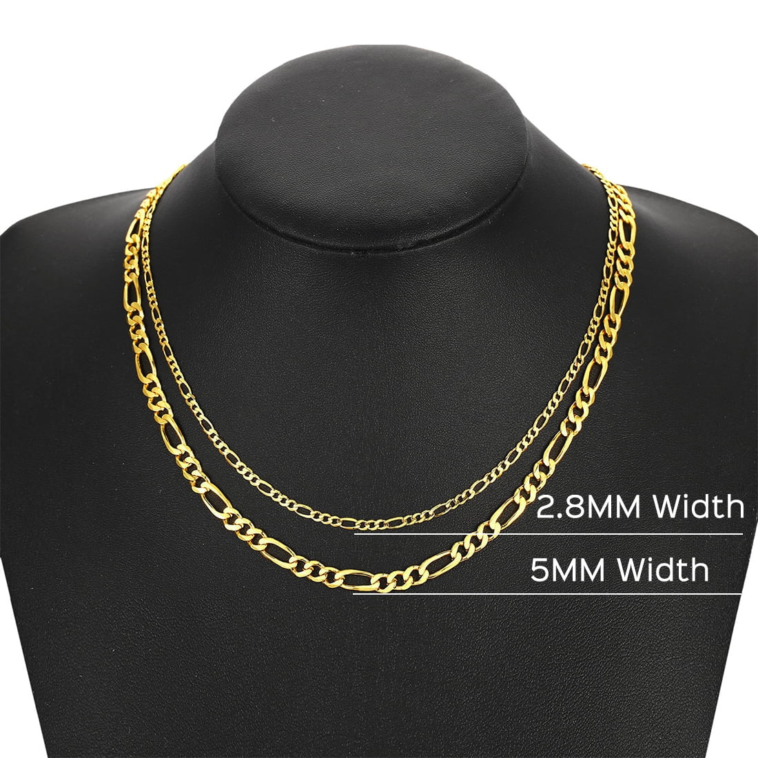 14K Gold Plated Italian 5MM Figaro Chain Necklace for Men & Women – 925 Sterling Silver Core, Classic Style, Daily Wear Gift with Box for Valentine’s Day, Birthday, or Party