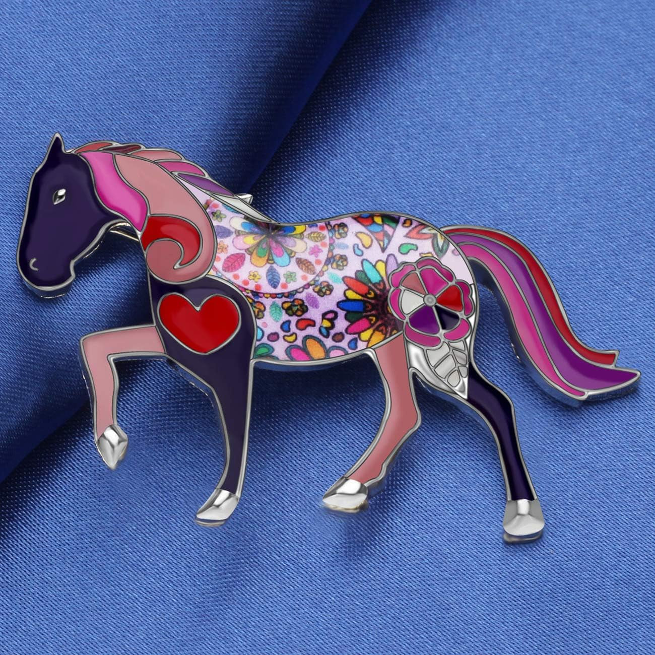 🐎 Enamel Alloy Elegant Horse Brooch Pin for Women