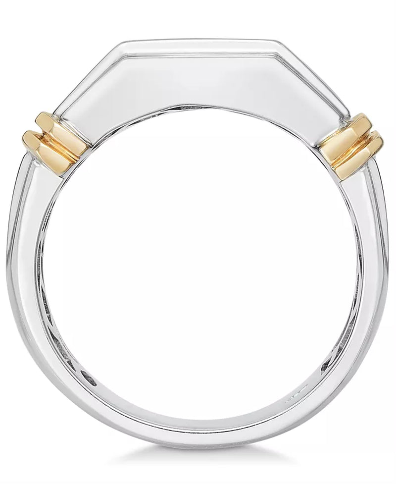 💎 Men’s 1 Ct. T.W. Diamond Ring in 10K White & Yellow Gold – Bold Brilliance, Timeless Strength