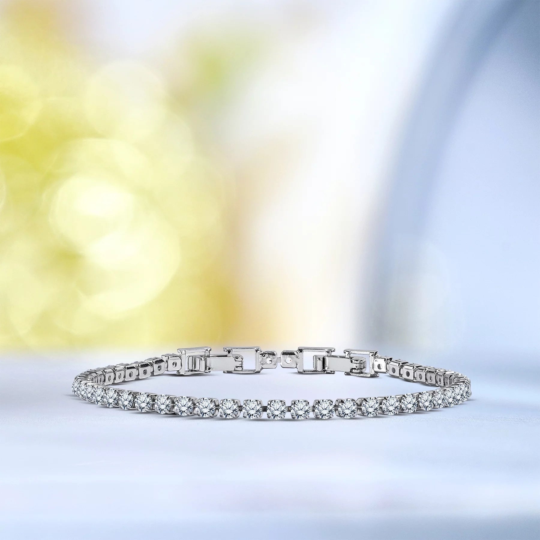8 Carat Round Cut Square-Set Tennis Bracelet for Women – Elegant Anniversary Gift for Her