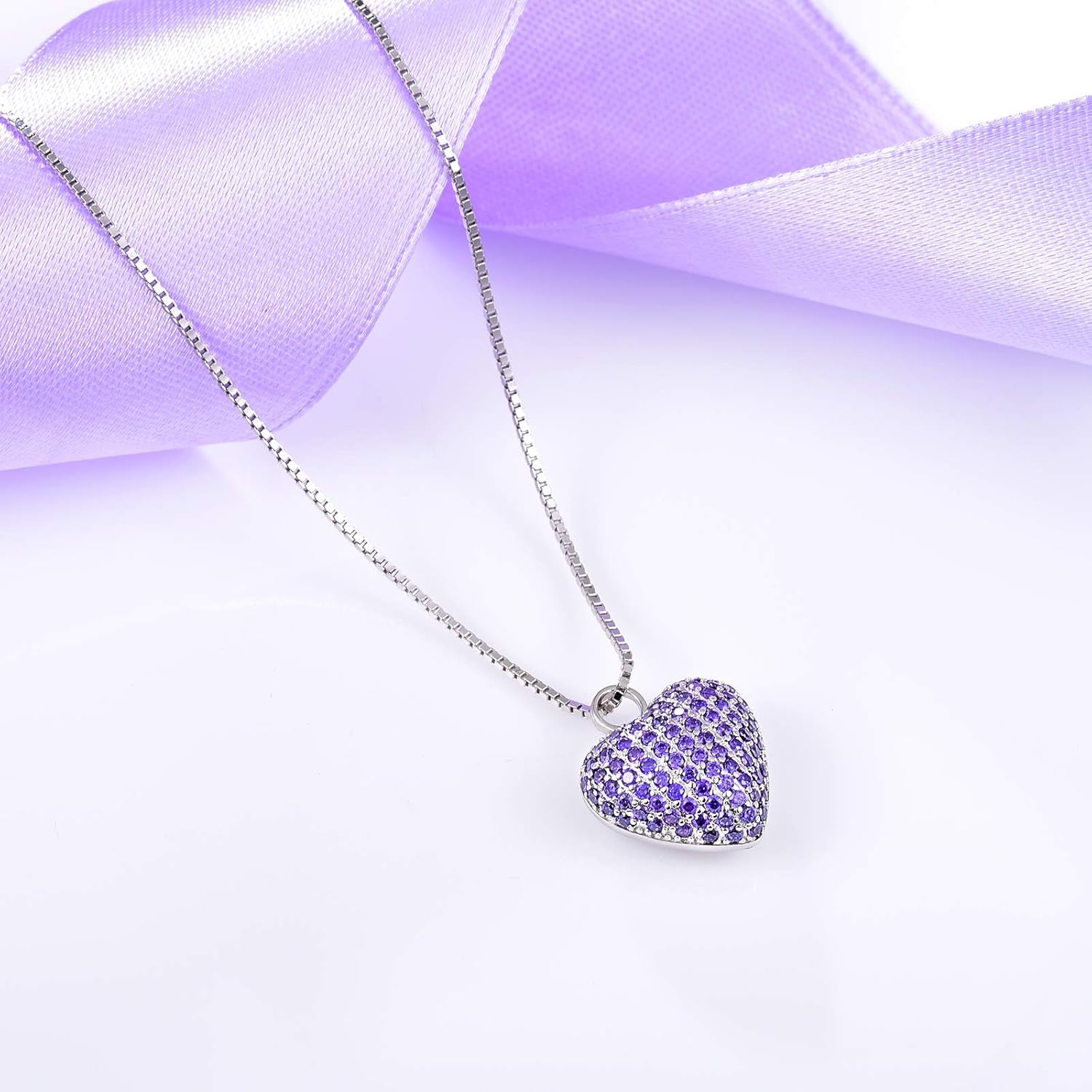 925 Sterling Silver Cremation Necklace – CZ Heart Urn Pendant Memorial Jewelry for Pet or Human Ashes, Gift for Women
