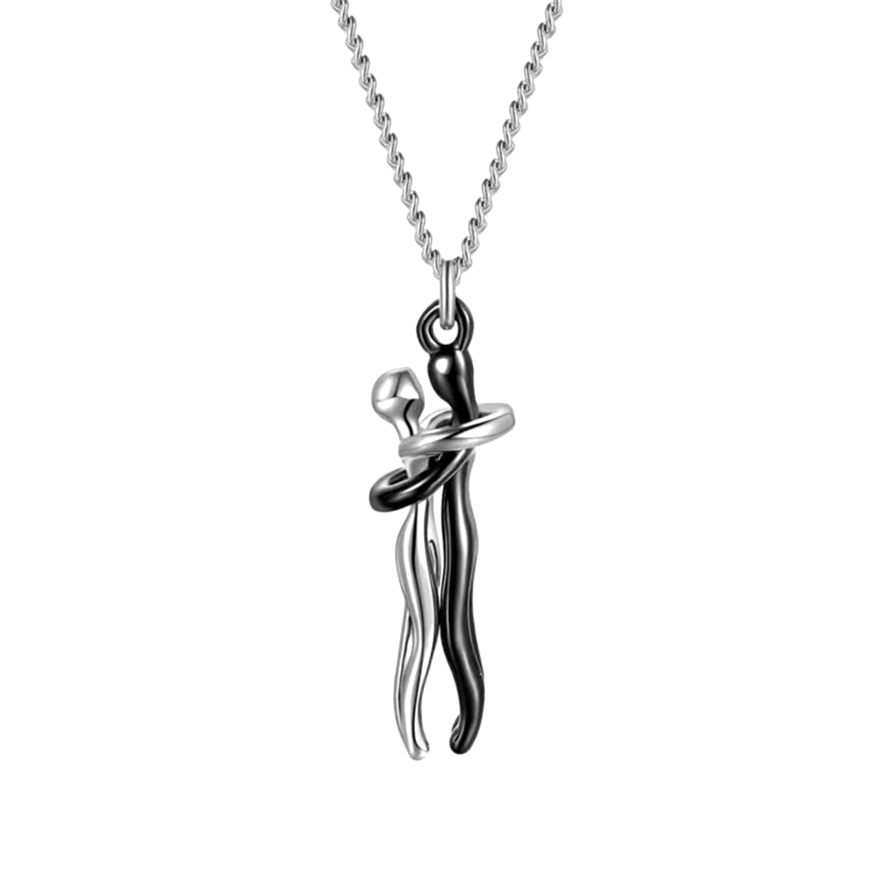 Embrace Forever Necklace – Adjustable Hugging Couple Pendant for Lovers, Romantic Gift for Him or Her