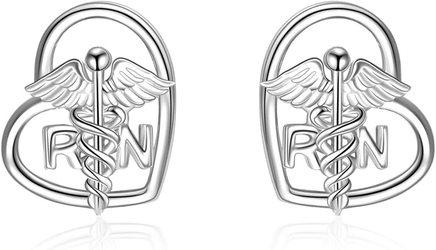 Nursing Themed Stud Earrings – Sterling Silver Jewelry Gift for Nurses